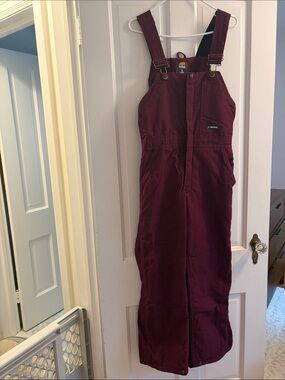 Berne Women's Maroon Bib work Overalls